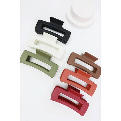 Matte Large Cut Out Rectangle Hair Claw