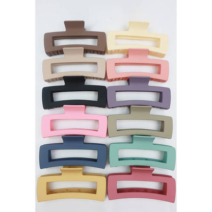 Matte Jumbo Cut Out Rectangle Hair Claw