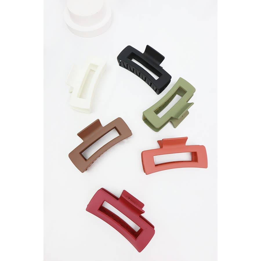 Matte Large Cut Out Rectangle Hair Claw