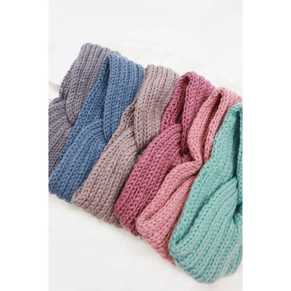 Twisted Ribbed Knit Winter Headwrap