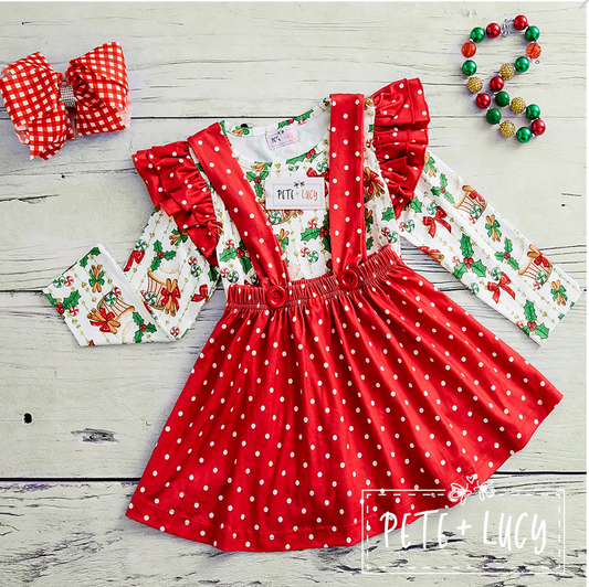 Christmas Mistletoe Skirt Set